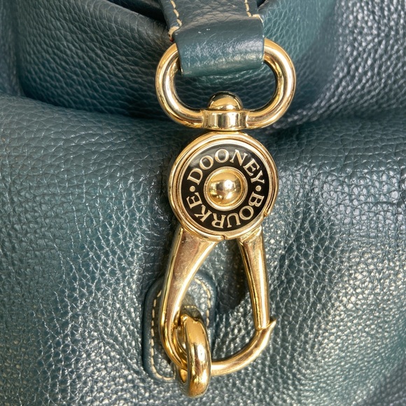 Dooney & Bourke EUC Pebbled Grain Largo Logo Lock Sac in Teal Classic - Picture 3 of 16